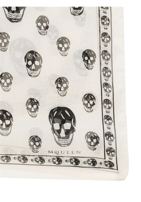 Foulard In Seta Skull Beige Chiaro e Nero ALEXANDER MCQUEEN | 807889-3052Q5872